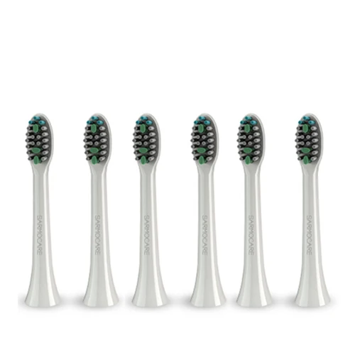 6pcs white heads Электрическая зубная щетка S100 Ultra sonic, зубная щетка, беспроводная перезаряжаемая батарея, IPX7, водонепроницаемая, входит в комплект, Дополнительные щетки, головка - Цвет: 6pcs white heads