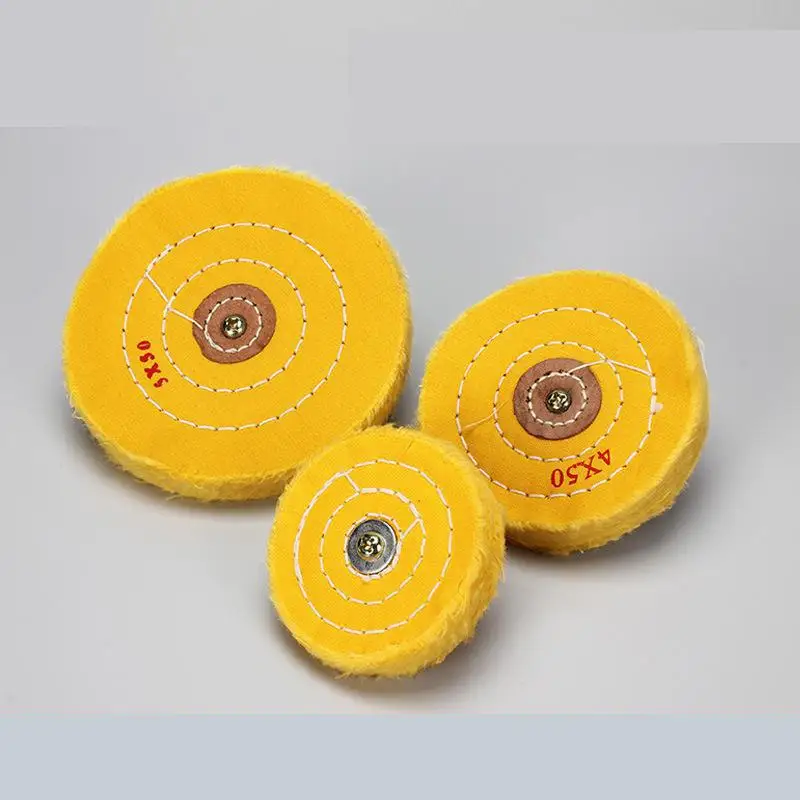 Желтое полировальное колесо из хлопчатобумажной ткани для полировки золотые