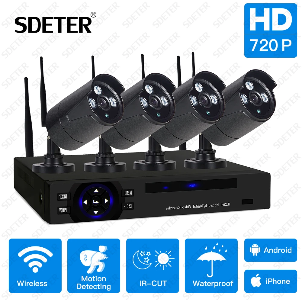 Система видеонаблюдения SDETER беспроводная 4 канала 720P NVR|Система наблюдения| |