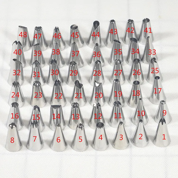 48pcs 48 шт кондитерских насадок для крема, ресторана, бара, отеля, торта, магазина, кухни, школы, украшения торта, насадка, насадка для выпечки, сумка - Цвет: 48pcs