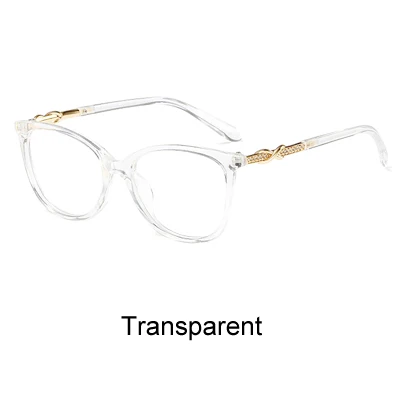 Transparent Ralferty, роскошная кристальная оправа для очков, женские дизайнерские блестящие очки, оправа для очков, оптическая близорукость, нулевая точка, прозрачные очки F95162 - Цвет оправы: Transparent