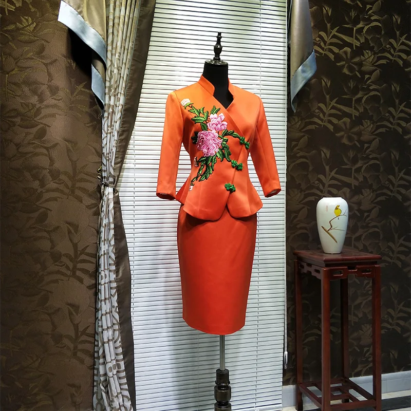 Индивидуальная профессиональная одежда новый китайский костюм с юбкой рабочая