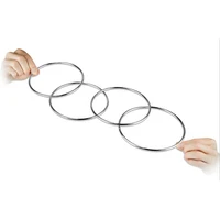 1sets four connected linking rings 4 linking rings steel pipe diameter 10cm street magic tricks magic props 81487