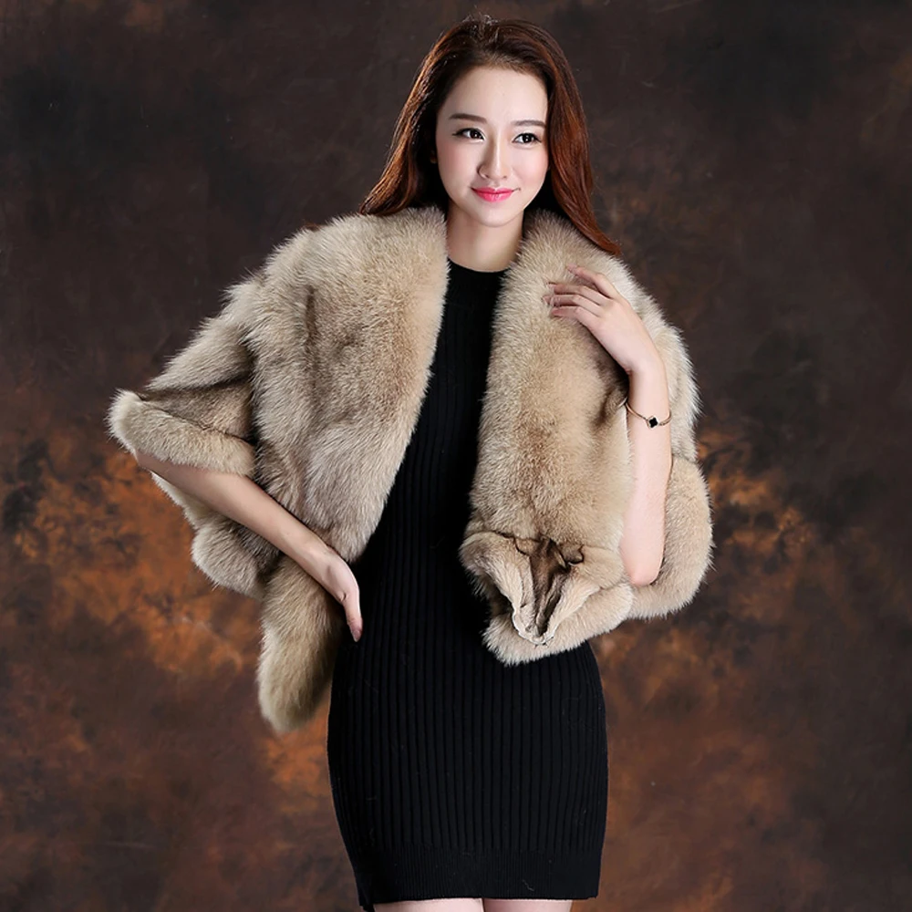 Новая женская куртка из натурального Лисьего меха с рукавами летучая мышь