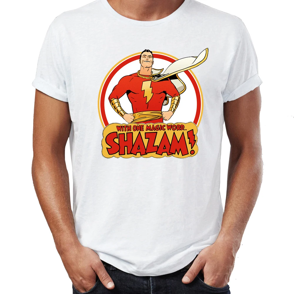 Мужская футболка с принтом Shazam Magic Word Artsy Awesome|Мужские футболки| |