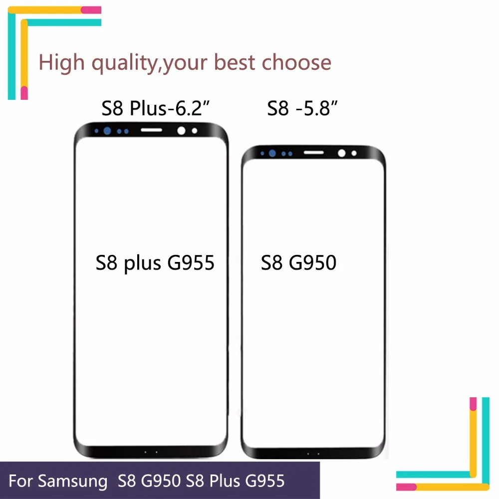 

10pcs TouchScreen For Samsung Galaxy S8 G950 G950F G950U G950W S8+ S8 plus G955F G955 Touch Screen Front Panel Glass Lens Outer