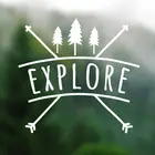 Наклейки Explore In The Forest для автомобилей, виниловые наклейки с силуэтом дерева для компьютера, ноутбука или автомобиля