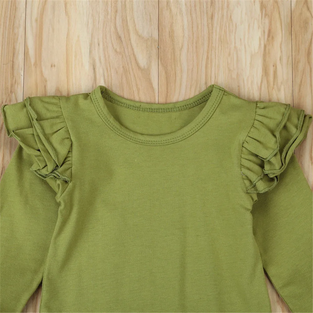 Летний модный комбинезон для девочек с длинными рукавами новорожденных и