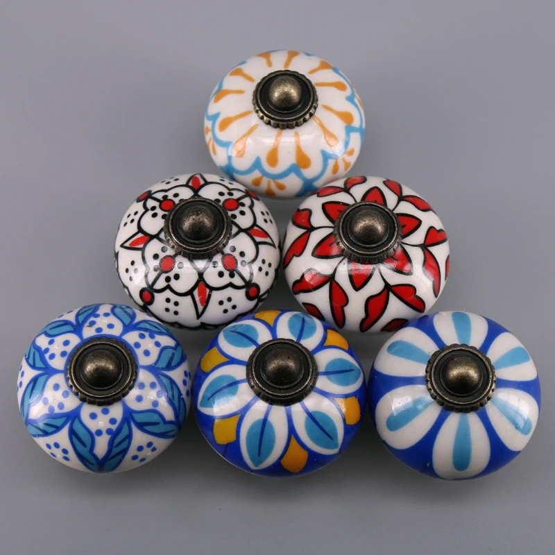 

1PCS High Quality Hand Painted Pastel Coloured Ceramic Cupboard Door Knobs Cabinets Drawer Pull Handles Wardrobe Door Knob
