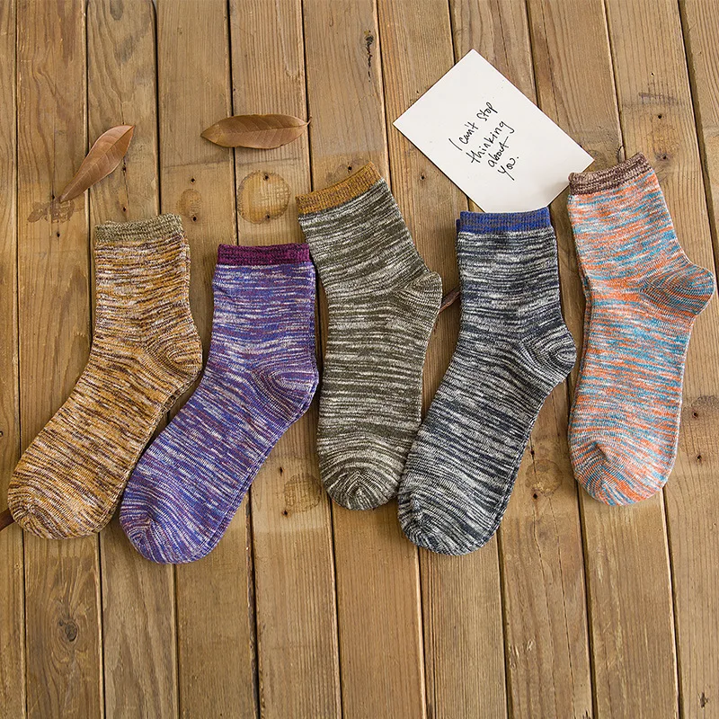 Новых людей Прибытия Pure Color Сращивание Цвет Носки Дышащая Комфортно Мода