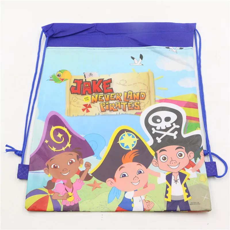 jake and the never land pirates non-woven fabrics backpacks party decorations drawstring bag birthday christmas gift supplies | Дом и сад