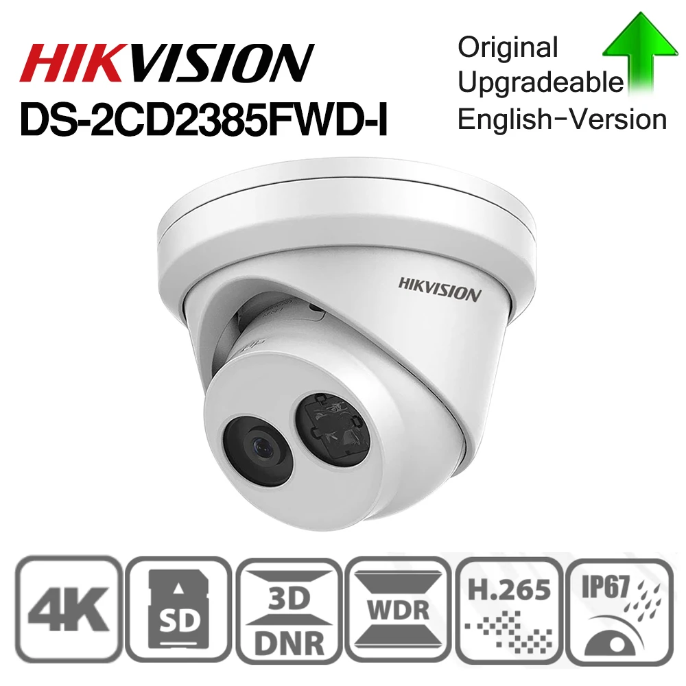 Hikvision оригинальная IP камера DS 2CD2385FWD I 8MP Сеть CCTV H.265 безопасности POE WDR слот для