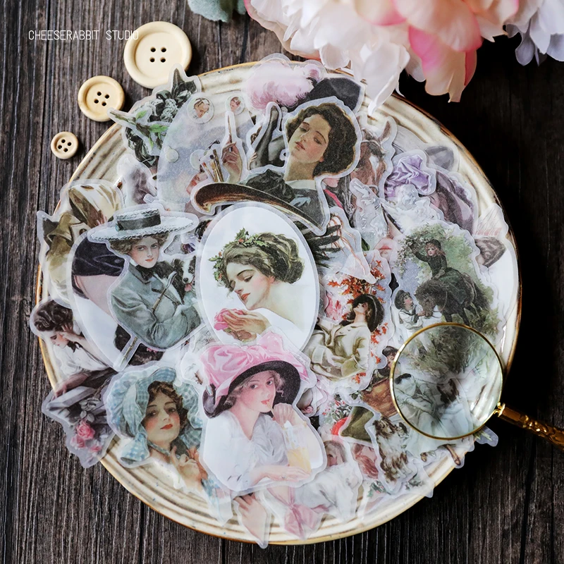 Ksccraft 58 шт. винтажные женские вельветовые наклейки для скрапбукинга Happy planner/изготовление открыток/проект журналов