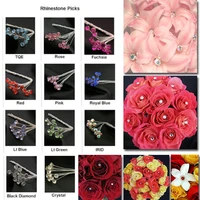 12pcspack rhinestone picks wedding prom bride corsage bouquet accessories