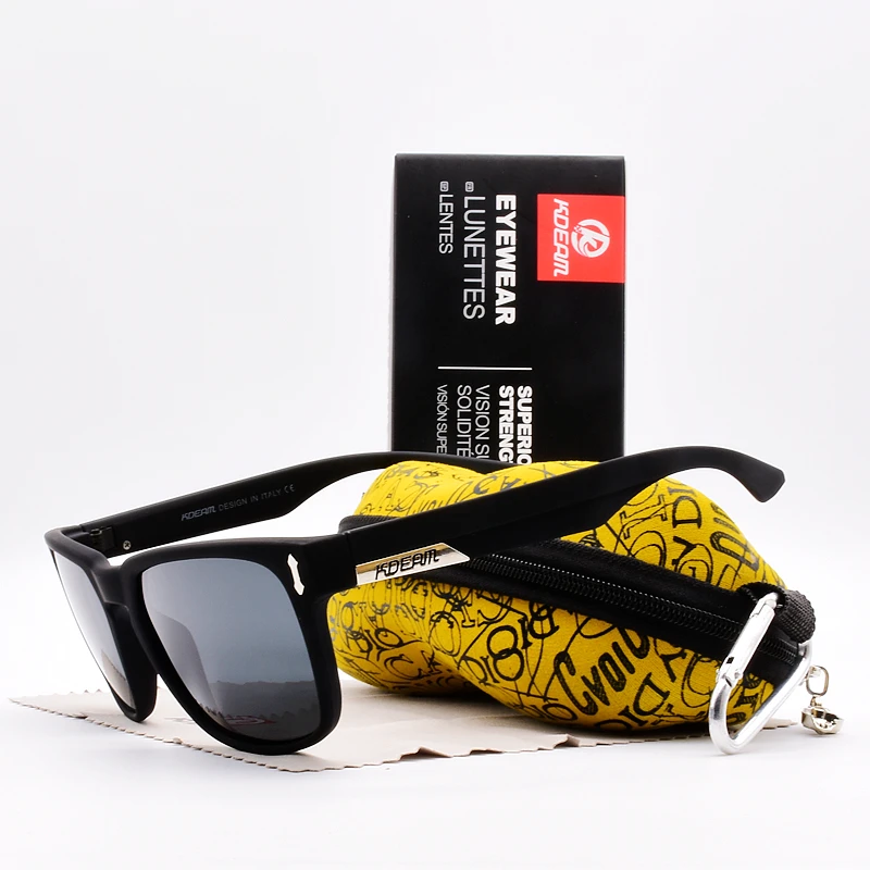 KDEAM Cool Polarized Sunglasses Men Women Scrub Printed leg Colorful Coating Square Outdoor Driving Mirror Male Eyewear KD1302 | Аксессуары