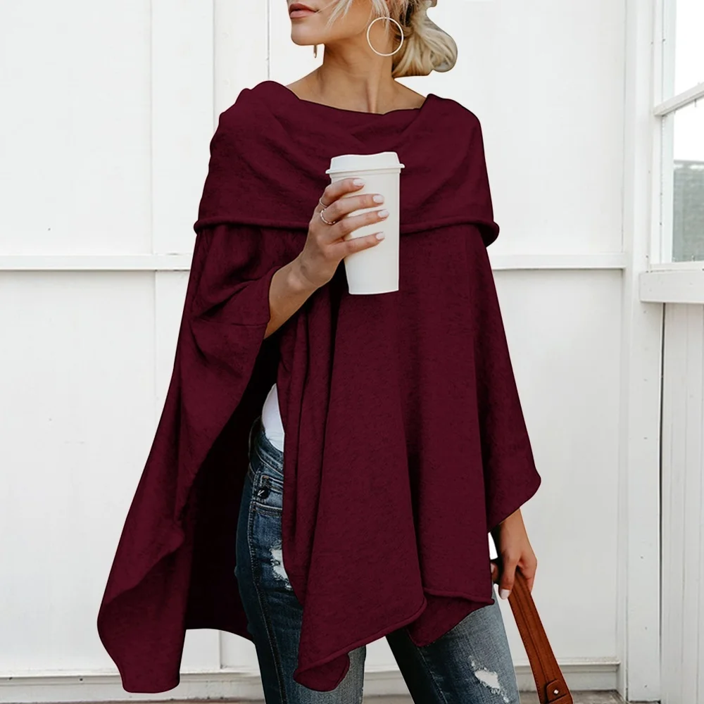 

Модные топы для женщин, повседневный Однотонный пуловер с длинными рукавами и открытыми плечами, Классическая удобная свободная рубашка, Э...