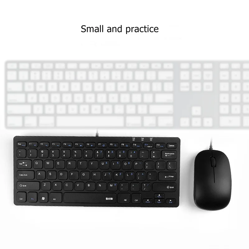Компактная тонкая USB Проводная Бесшумная мультимедийная клавиатура BOW HY098