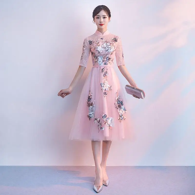 Сексуальное платье в китайском стиле, женское тонкое, вечерние, длинное, Cheongsam, свадебное платье, роскошное, свадебное, Qipao, модная одежда, Vestido - Цвет: Style - 6