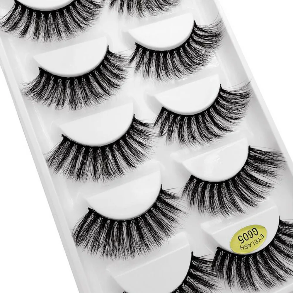 Dighealth 3D Mink Synthetic Hair False Eyelashes Natural/Thick/Winged Long Eye Lashes Wispy Makeup Beauty EyeLashs Extension | Красота и