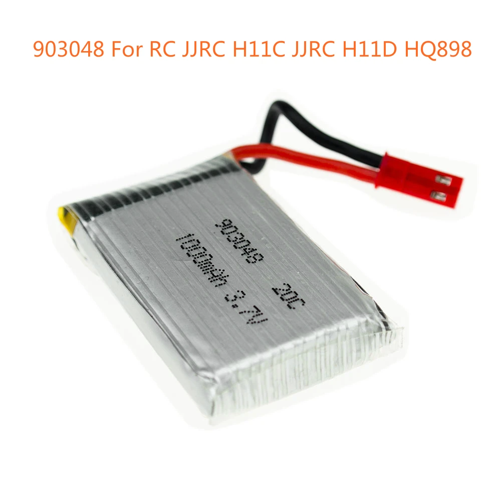1pc 3.7V 1000mAh Drone Li-polymer Battery 903048 For RC JJRC H11C H11D HQ898 Quadcopter Aircraft TOY | Игрушки и хобби
