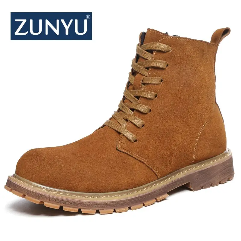 ZUNYU/мужские ботильоны из натуральной кожи дышащие мужские кожаные ботинки обувь