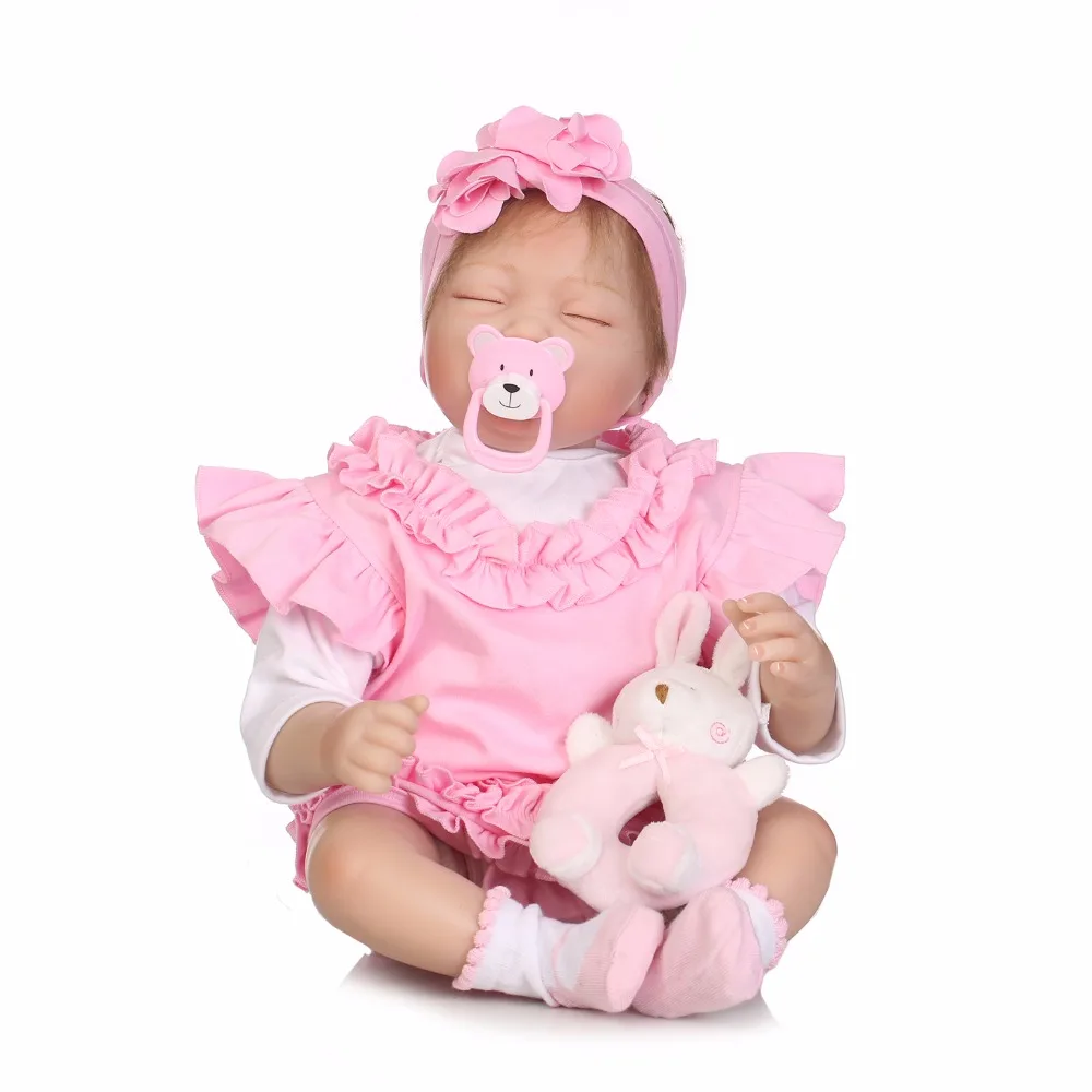 NPK 55 см Силиконовые Reborn Boneca Realista модные куклы для принцессы Детский подарок на