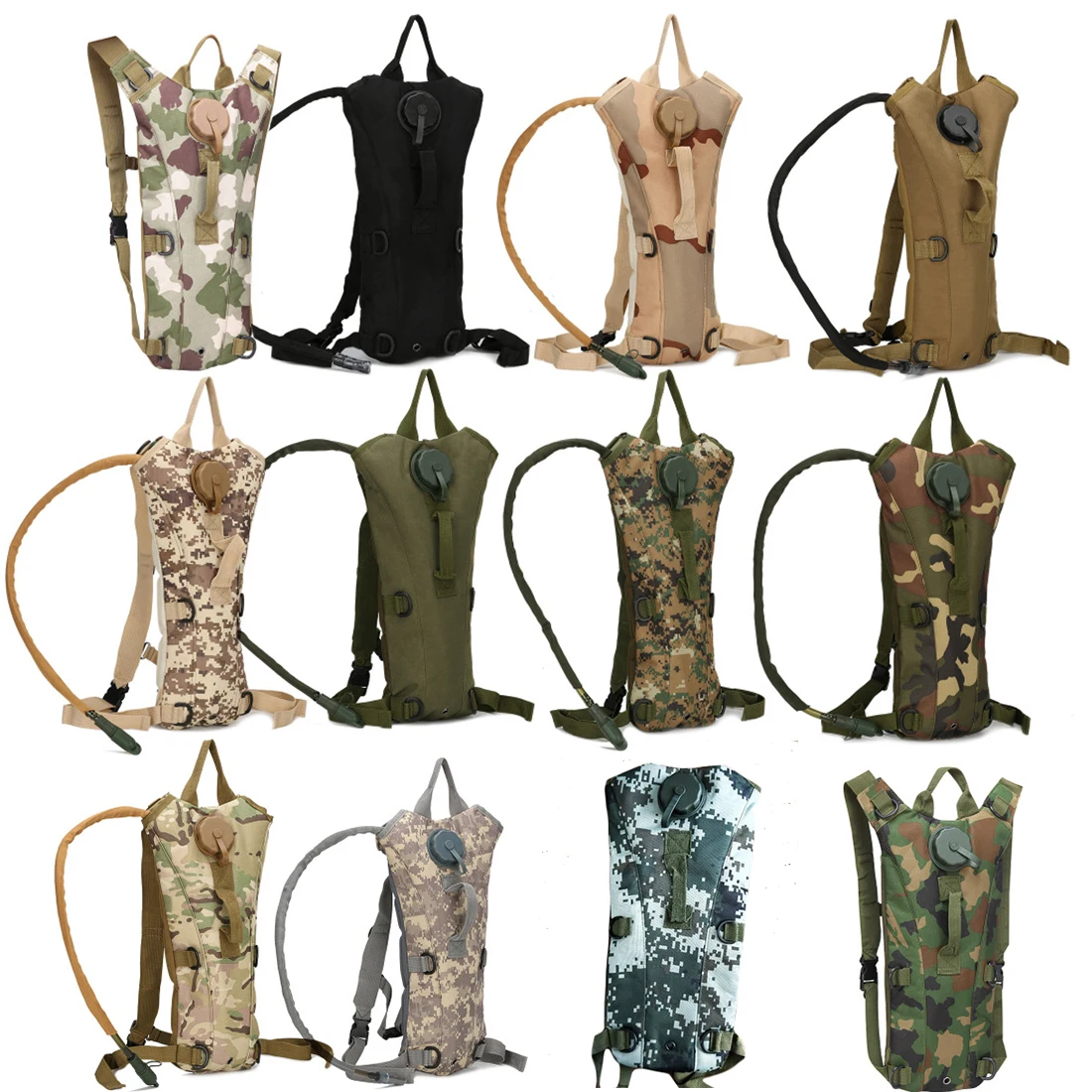 3L Water Bag Molle Military Camouflage Tactical Hydration Backpack Outdoor Camping Nylon Fashion Water Bladder Bag For Cycling