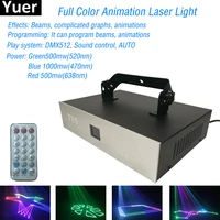 led 2w full color animation laser light auto flash rgb led sound laser lamp activated for dj disco party soundlights stage light