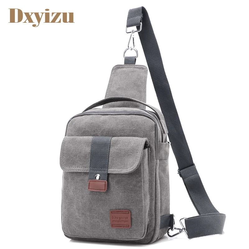 

Men Women Canvas Chest Bags Simple Design Daily Shoulder Bags For Phone Laptop Soft Men Travel Handbags Casual Men's Chest Bags