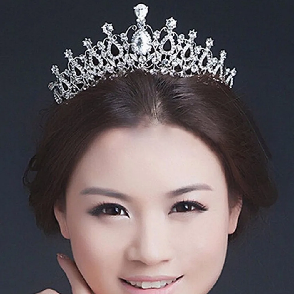 

Elegant Wedding Bridal Bridesmaid Jewelry Tiara Crown Headband Girls Crystal Rhinestone Hair Jewelry Accessories For Women