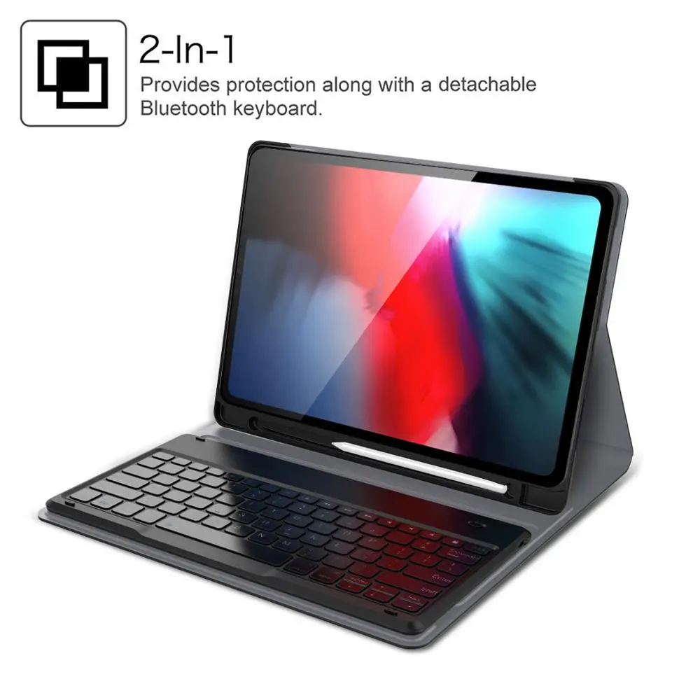 Для iPad Pro 12 9 2018 чехол с беспроводной клавиатурой Bluetooth USA кожаный флип-чехол
