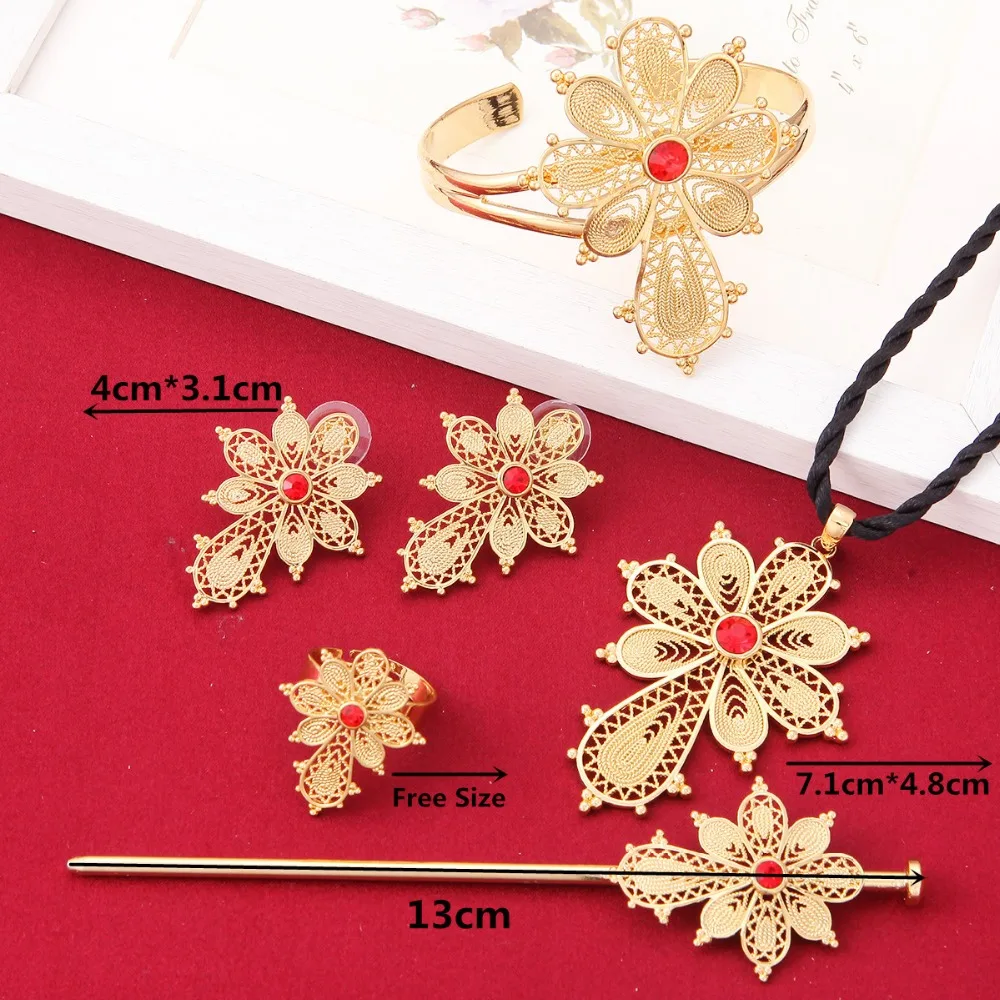 Новинка набор ювелирных украшений с эфиопским крестом модные наборы золотого