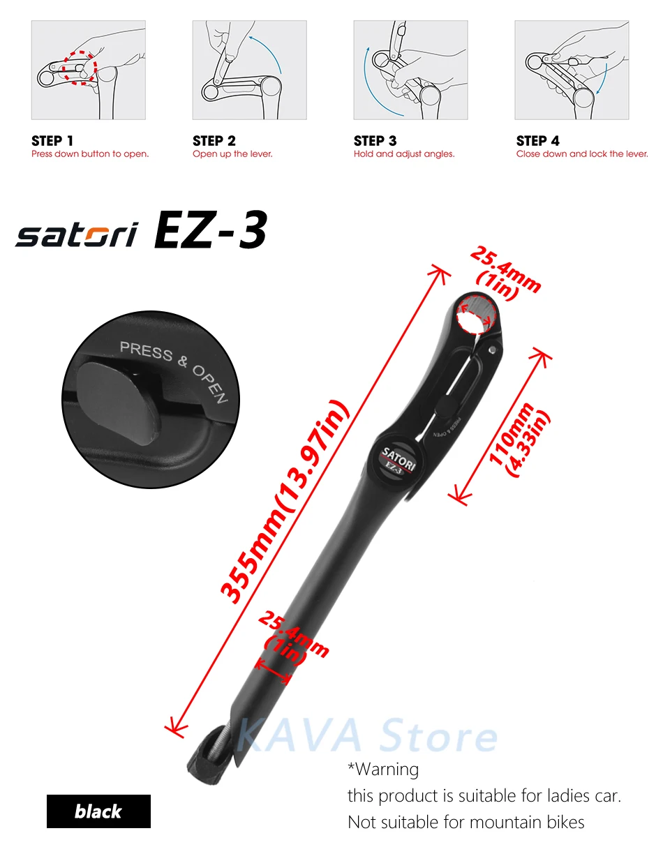 SATORI, EZ-3Adjustable, увеличивающая рост, для велосипеда, стояк, 25,4 мм, для отдыха, для велосипеда, стебель из алюминиевого сплава, запчасти для велосипеда, велосипедный стержень