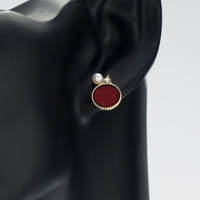 Neoglory круглые серьги-гвоздики из искусственного жемчуга Чешской стразы и фланели