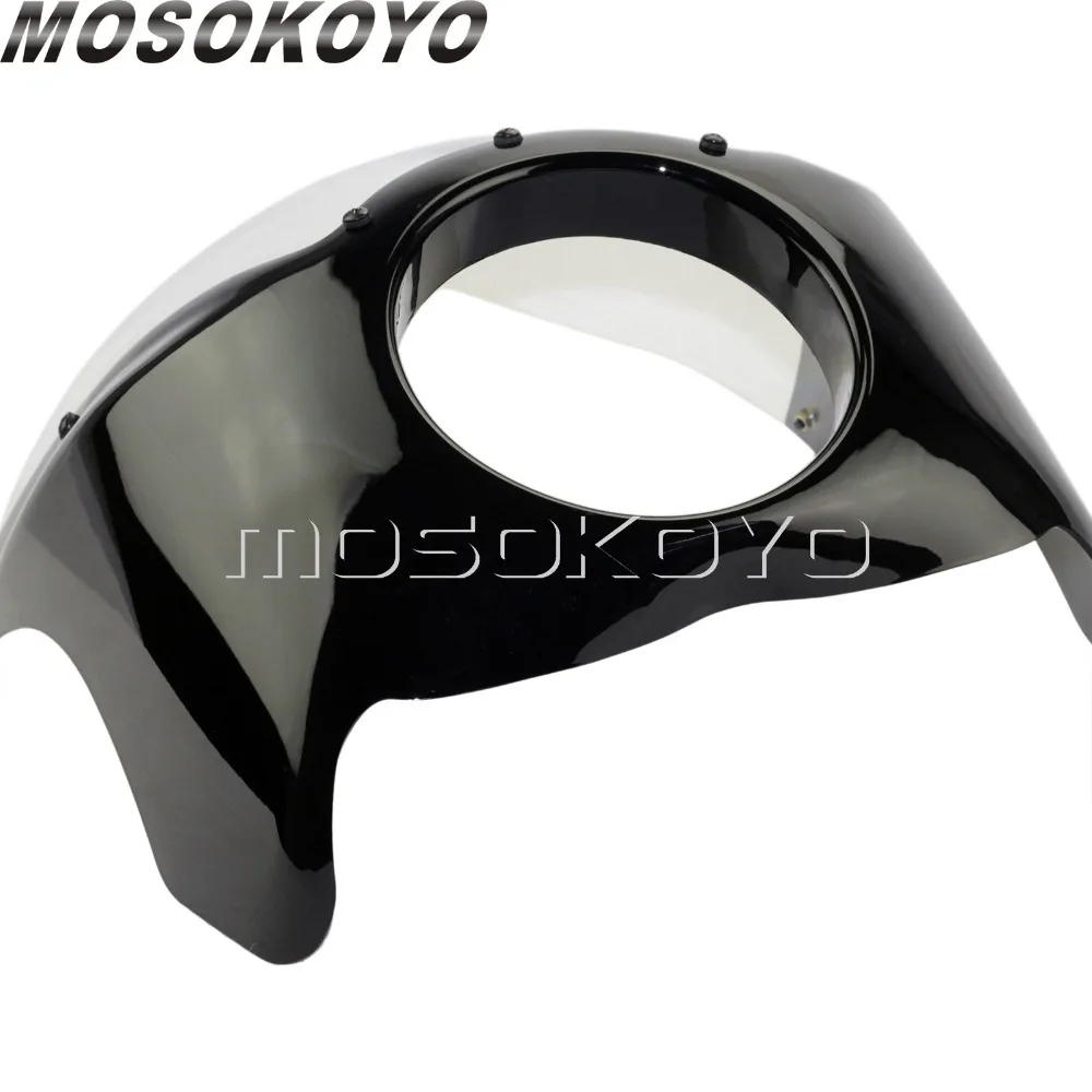 Фара для мотоцикла Cafe Racer 5 75 дюйма глянцевый черный корпус АБС пластик 3/4 передняя