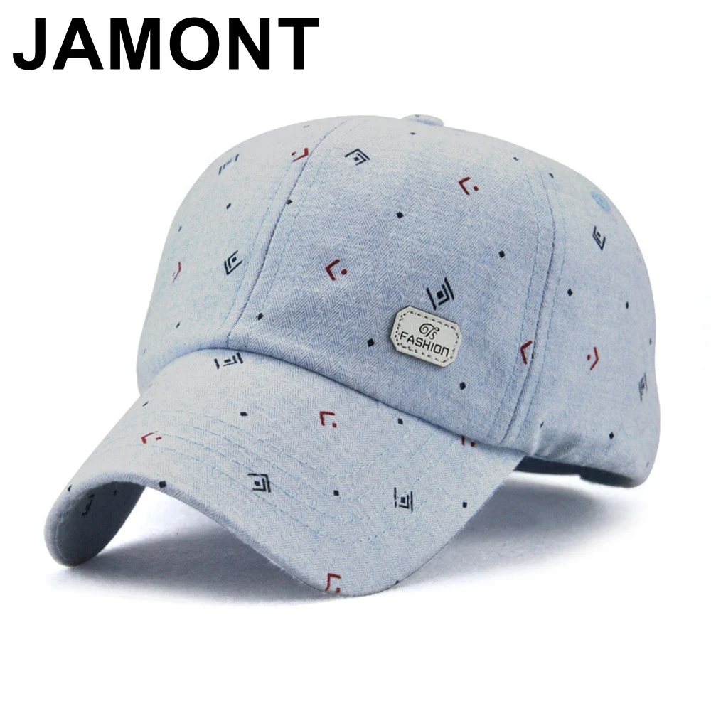 Jamont, Женская хлопковая бейсболка, лето-осень, кепка, Снэпбэк, кепки с принтом для девочек, Женская регулируемая бейсболка, солнцезащитные шапки
