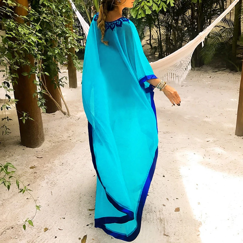 Пляжное хлопковое платье с вышивкой Bikinx Saida de купальный костюм Praia женское бикини