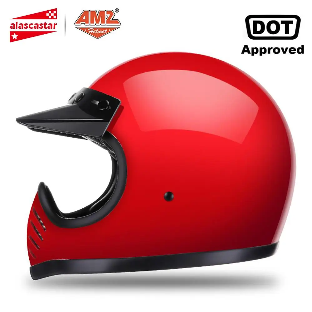 AMZ мотоциклетный шлем из стекловолокна для мотокросса Casco Capacete Полнолицевой в
