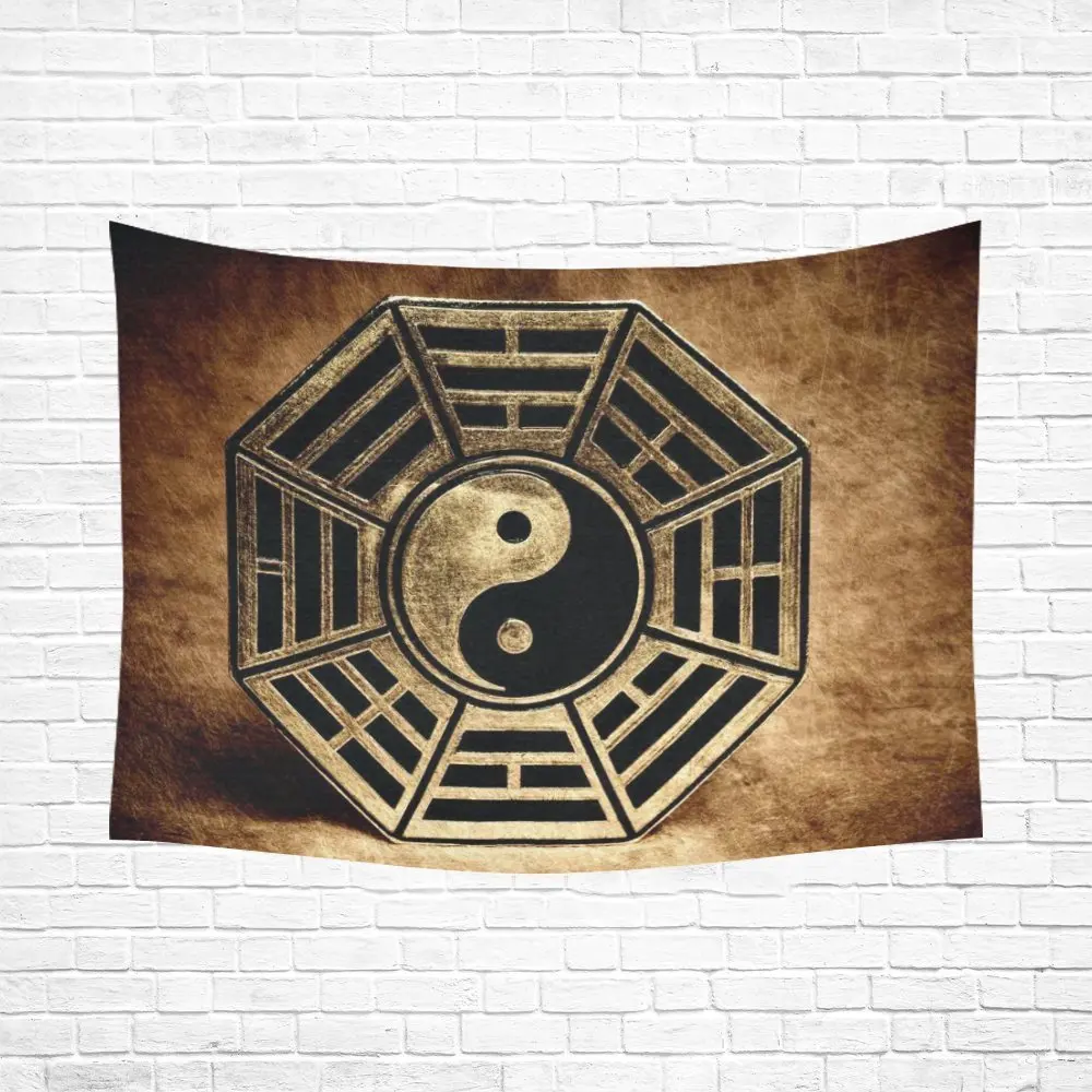 Zen настенный Декор для дома старый Vinatge символ Инь и Янь мир гобелен Набор