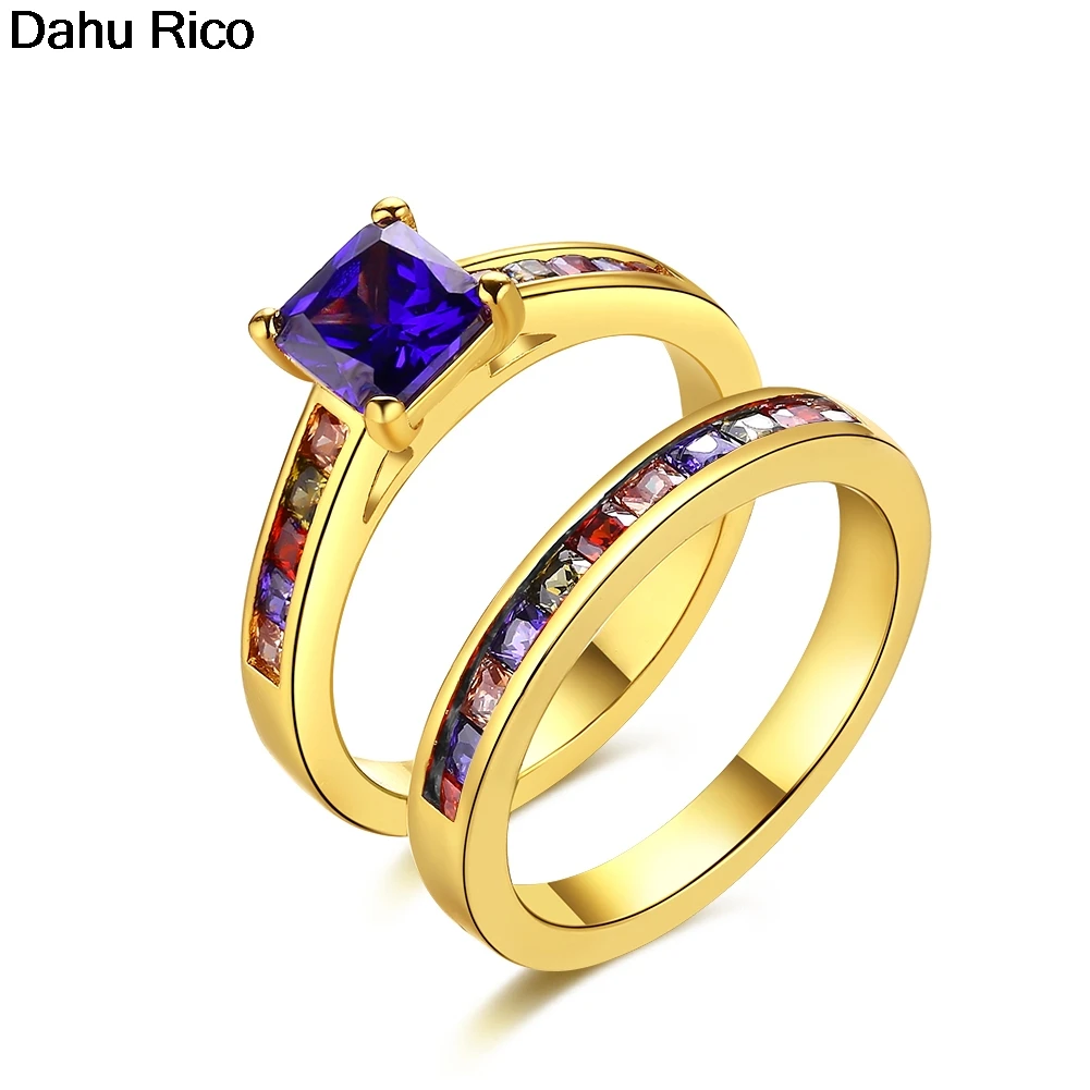 Женские двухслойные Квадратные Кольца rosse k pop kpop yuzuk finger donna cubic zirconia piedras jamaica algeria