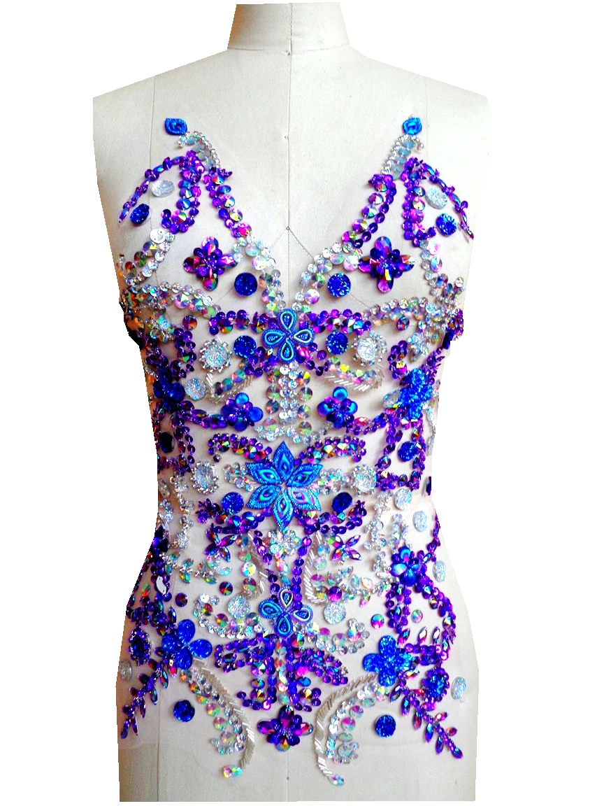 A71 чистый ручной работы пришить стразы аппликация Фиолетовый/прозрачный AB цвет