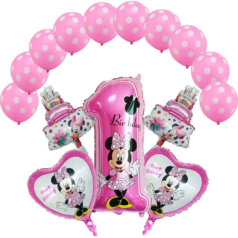 pink 15 шт. Синий Розовый Микки Маус баллон гелия Минни Микки слитный купальник воздушный шар Globos Свадьба День рождения украшение детский воздушный шар - Цвет: pink