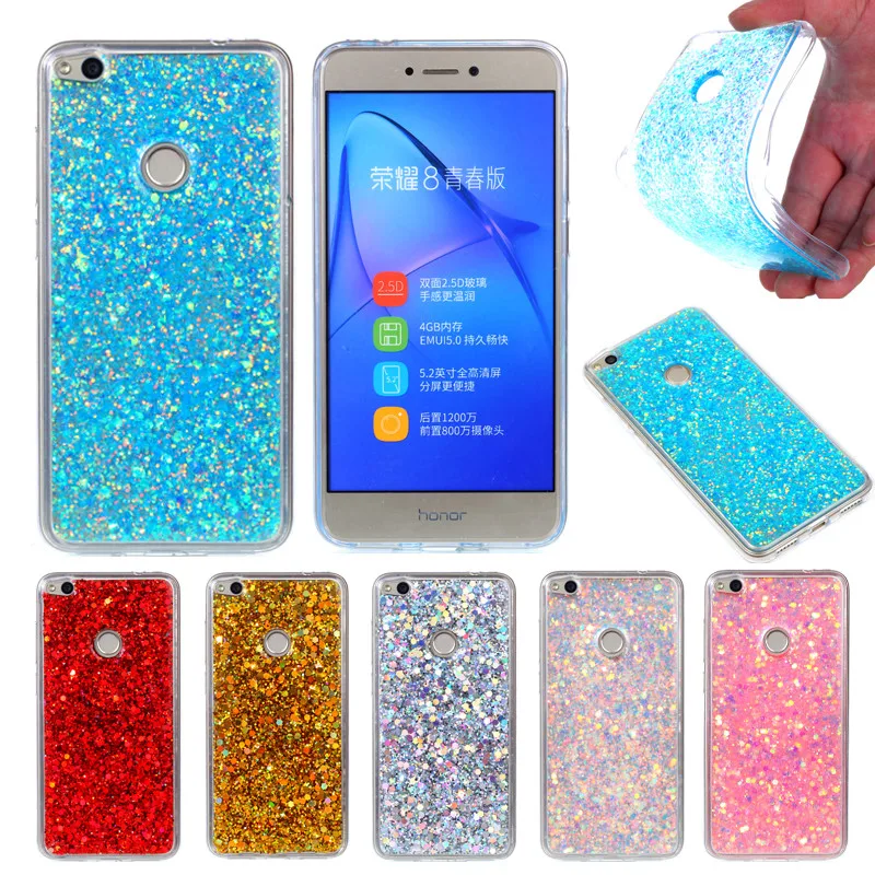 Huawei P8 Lite 2017 Shining Case Soft Silicone TPU Shiny Glitter Back Cover Phone for Honor 8 5.2&quot |