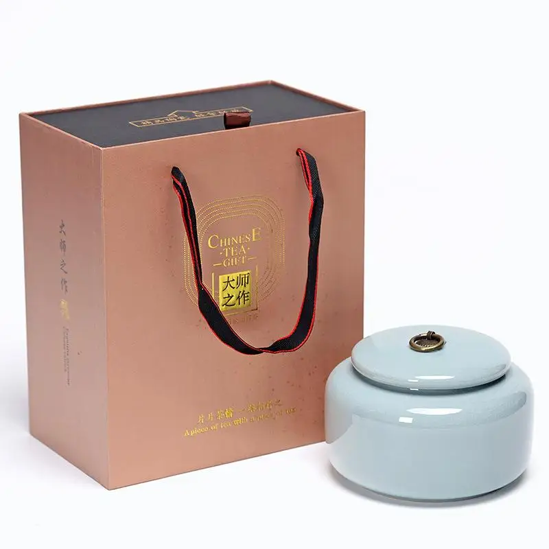 

Chinese Ceramic Tea Caddies Canister Kung Fu Tea Set Accessories Tea Jar Cans Box For Home Or Office Teaware With Gift Box