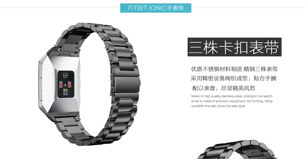 Высокое качество деловой ремешок из нержавеющей стали для Fitbit Ionic складной застежка с защитной заменой