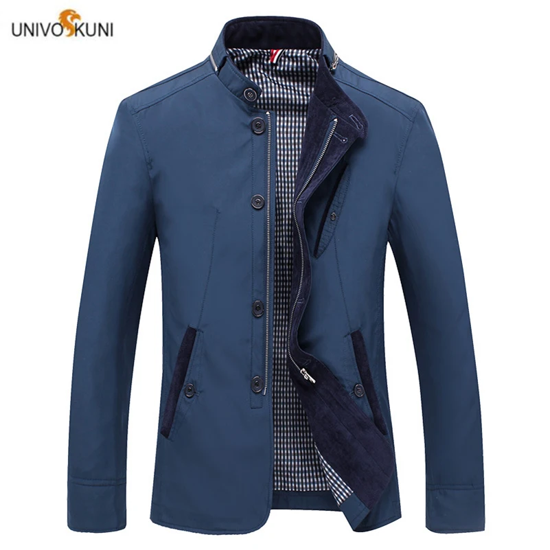 Мужская повседневная куртка UNIVOS KUNI однотонное приталенное пальто большого