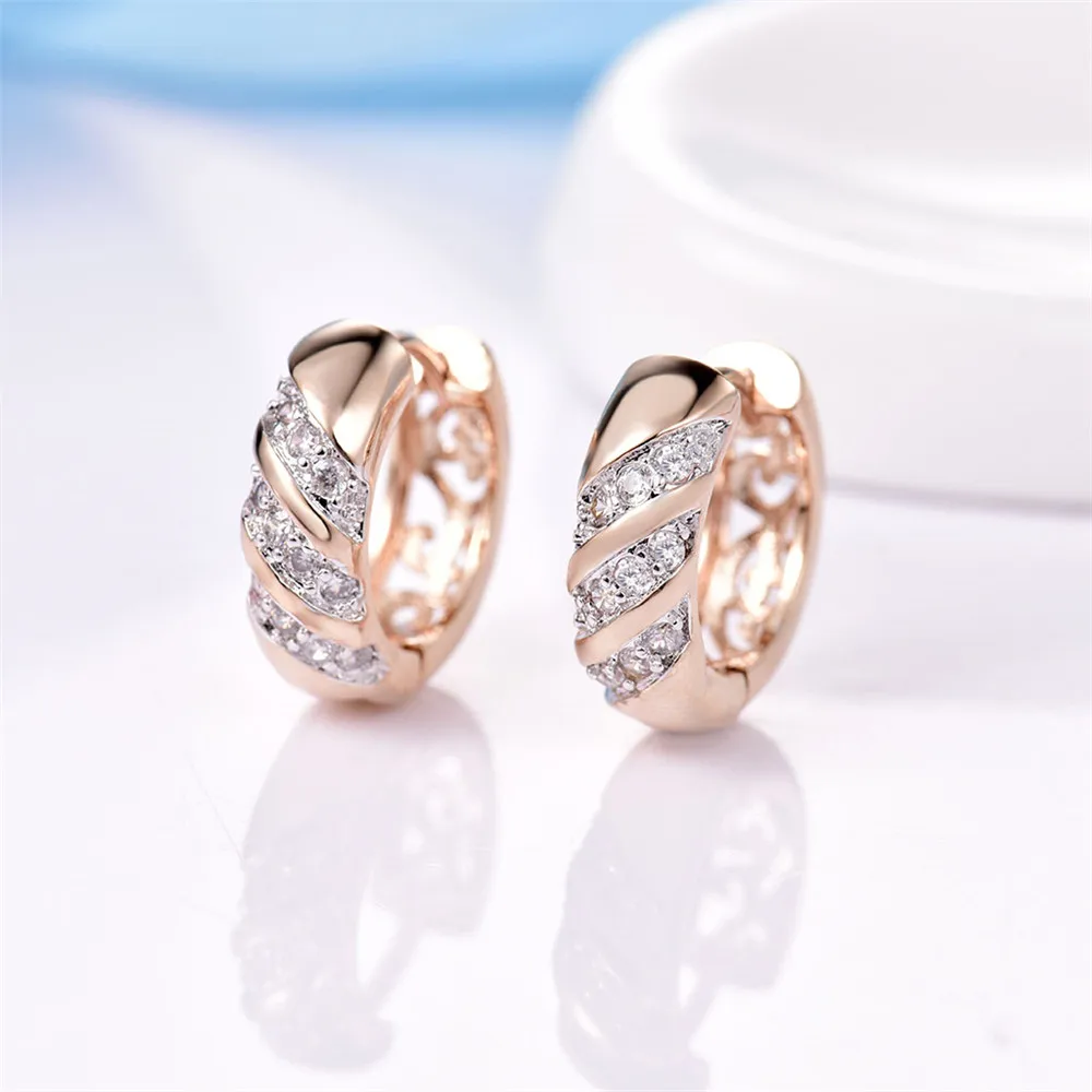 Женские серьги MOLIAM кольца с цирконом три ряда MLE161|huggies earrings for women|zircon hoop earringshuggie |