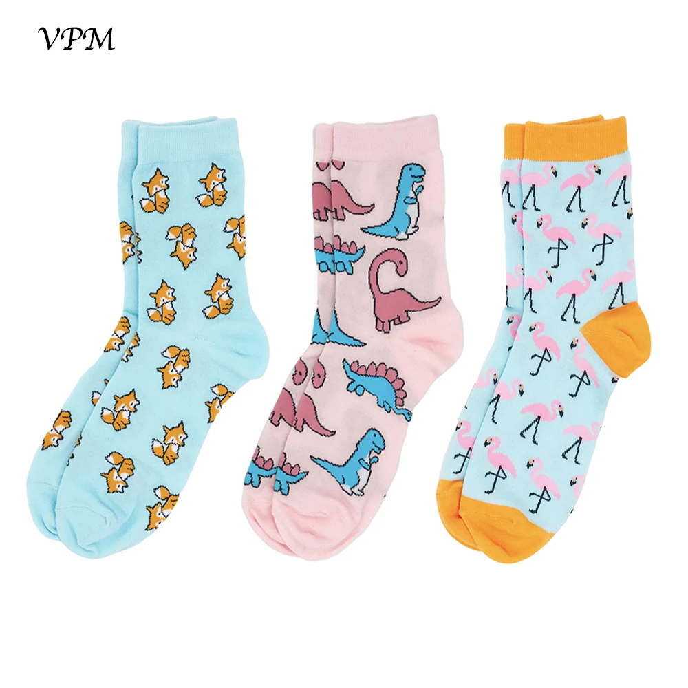 VPM 3 пар/лот модные теплые осенне зимние сапоги для женщин с круглым цветные носки