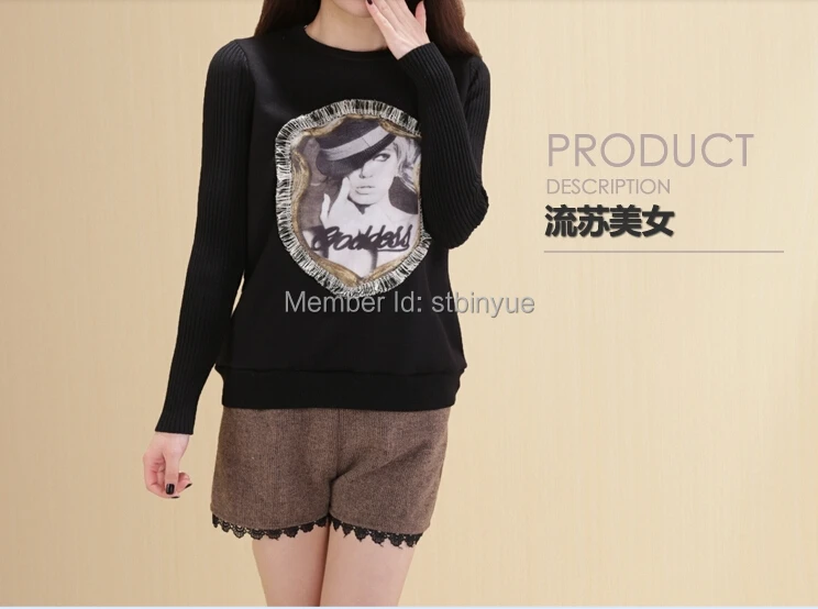 Hot Sale Winter Fashion women set of head Sweater Casual O-neck Knitted Pullovers loose thickening velvet garment | Женская одежда