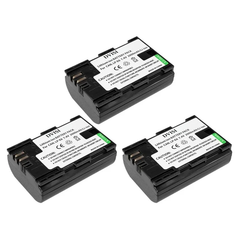 Аккумулятор dsi для камеры Canon 70D 5D Mark II + III 80D 7D 60D 6D LP E6 BG E14 E13 1 2 5 |lp-e6 lp e6|lp e6battery for canon |
